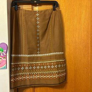 Talbots Embroidered Skirt